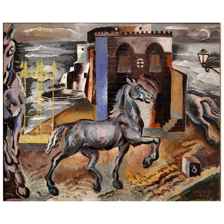 Peppino Mangravite "Horses by an Old Tribunal" | VANDEUREN