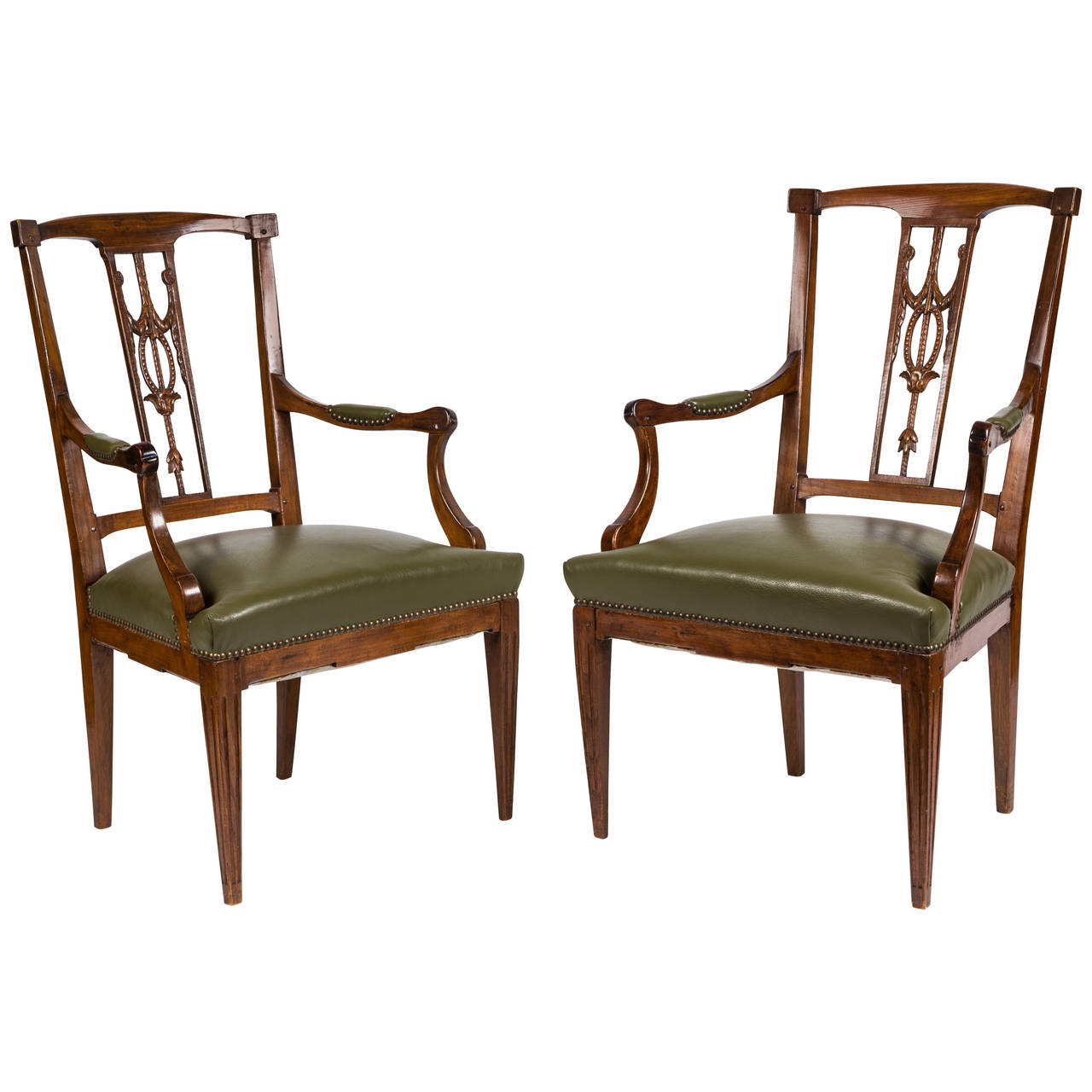 antique leather chairs, antique library chairs, leather library chairs | VANDEUREN