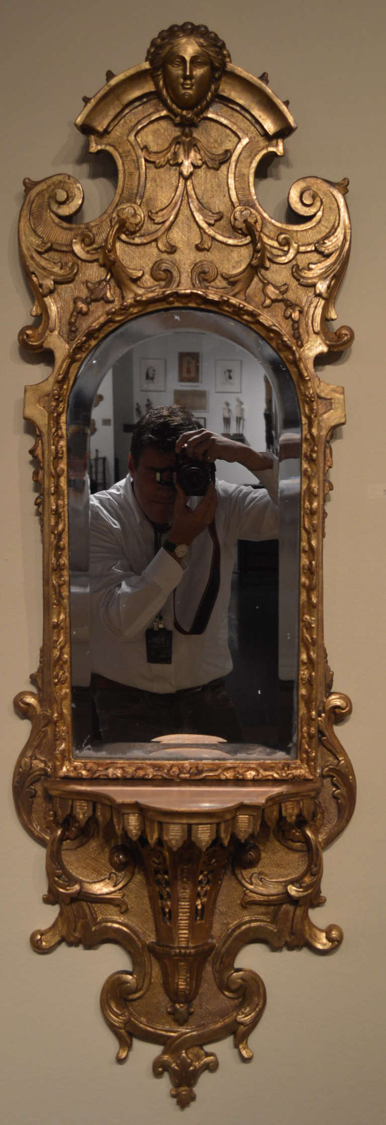 Gilded Antique Italian Mirror with Console | VANDEUREN, Los Angeles CA