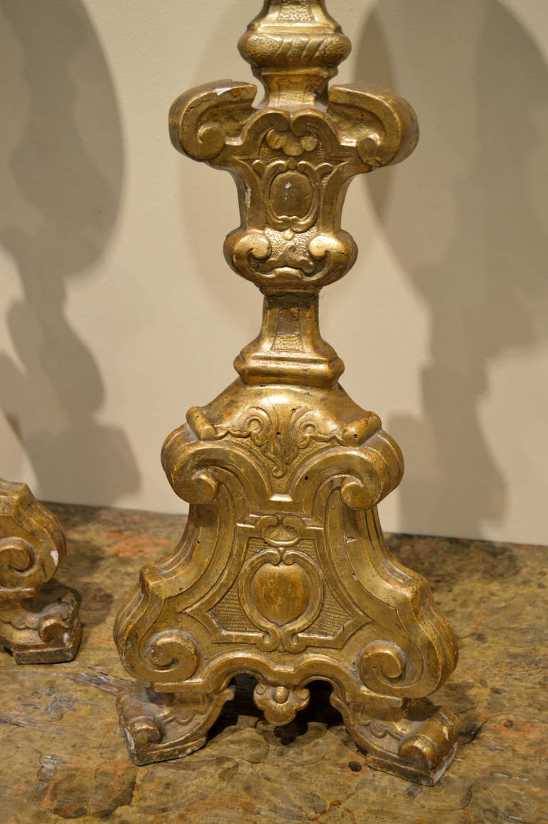 Louis XIV Antique Gilded Candle Holders | VANDEUREN, Los Angeles CA