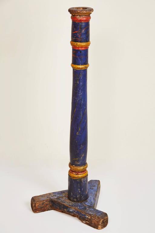 18th Century Wood Carved Spanish Candleholder | Vandeuren French Antiques & Fine Art Frames