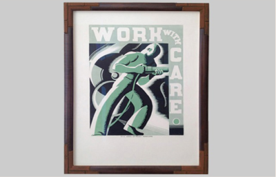 Fine Art Archival Framing : 1930s art industrial finished frame : VANDEUREN