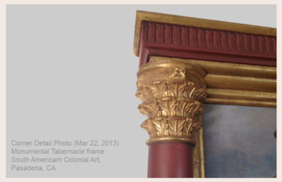 Fine Art Archival Framing : Monumental Tabernacle frame detail South American Colonial Art : VANDEUREN