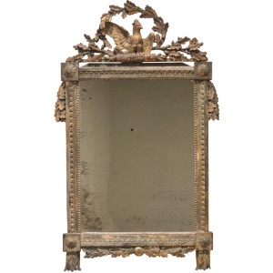 French Antiques : Gilded Mirror Louis XVI : VANDEUREN