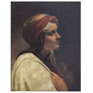 Fine Art : "Jeune Femme au Turban" Oil on canvas Circa 1880 : VANDEUREN